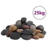 vidaXL Polierte Kiesel 25 kg Mehrfarbig 5-8 cm