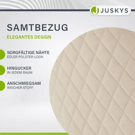 Juskys Drehstuhl Clyde Samt Beige 2 Stk.