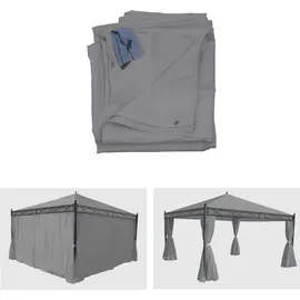 MCW Seitenwand für Pergola Calpe 4 Stück 4 x 4 m Hellgrau