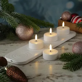 uYuni LED Maxi Teelichter 4 St. weiß