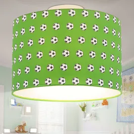 GLOBO Deckenleuchte Kinderlampe Kinderzimmerlampe Deckenlampe Schirmleuchte Spielzimmer, Metall weiß grünfarbig, 1x E27 Fassung, DxH 30x25,5 cm