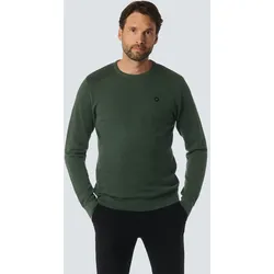 Rundhalspullover NO EXCESS "No Excess Rundhalspullover mit Raffinierter Zwei-Farben-Jacquard", Herren, Gr. XXXL, grün (dunkelgruen), 100% Baumwolle, Pullover