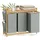 Songmics Wäschekorb 2 Fächer, Bambus, Wäschesortierer, 150 L