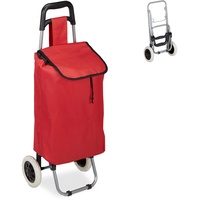 Relaxdays Einkaufstrolley, klappbar, 25 L Einkaufstasche mit Rollen, bis 10 kg belastbar, HBT: 91 x 40 x 30 cm,