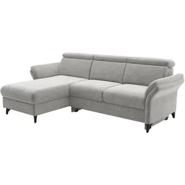 sit&more Ecksofa SIT & MORE "Glendale, L-Form", hellgrau, B:253cm H:84cm T:166cm, 100% Polyester, Sofas, Ecksofa, inkl. Kopfteilverstellung,wahlweise mit Vorziehsitz und Bettkasten