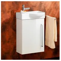 Lanzet K3 Gäste-WC Waschtischunterschrank 44cm links Weiß