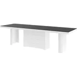 designimpex Esstisch Design Tisch HE-777 Schwarz / Weiß Hochglanz XXL ausziehbar 140-332 cm schwarz