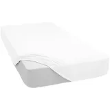 MORRENT Spannbettlaken Spannbetttuch Baumwolle Jersey Elasthan 90x200cm 180x200 weiß 140×160×200 cm