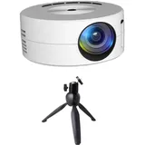 Muuoeou Mini-Projektor, LED, Heim-Media-Player, Audio, Tragbare Projektoren mit Projektorständer, USB-Projektion, Gleicher Bildschirm, Einfach zu Bedienen – A
