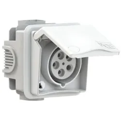 PCE 885-4v CEE-Unterputzsteckdose inkl. UP-Dose Design 16A 5p 4h IP44 (wei?) 8854v