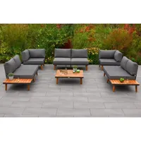 Merxx Akropolis Garten Essgruppe 24 teilig Aluminiumgestell mit Akazienholz (28770921)