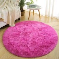 Chicrug flauschige, runde Teppiche für Mädchenzimmer, 12 x 122 cm, zotteliger Kreis-Teppich für Wohnzimmer, weiche, flauschige Teppiche für Prinzessinnenzimmer, niedlicher Teppich, Zuhause, rosa