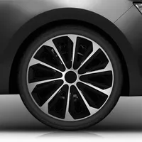 16" 16 Zoll Radkappen/Radzierblenden Nr.006 (Farbe Schwarz-Silber), passend für Fast alle Fahrzeugtypen (universal)