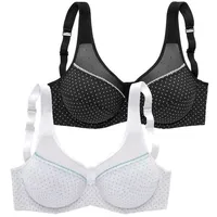 PETITE FLEUR Bügel-BH Damen schwarz-weiß+weiß-türkis Gr.75E