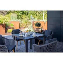 Mr. Deko Solana Rope Gartenstuhl 63 x 63 x 108 cm grau 2 St.