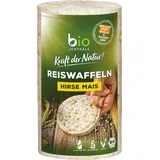 biozentrale Bio Reiswaffel Hirse-Mais | 12er Pack (12x100g) | Leckere Reiswaffeln | Ballaststoffquelle Snack