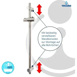 tecuro Brausestange 115 cm Wandstange SUN - mit variablen Wandbefestigungen, verchromt