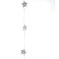 MARELIDA LED Lichterkette Sterne 20LED Dekolichterkette Silberdraht Weihnachtsdeko silber