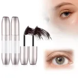 Wimperntusche, 2024 New Wimpernserum, Wasserdicht Mascara, Langanhaltende Wasserfeste Wimperntusche mit 4D-Faser (Kaffee-2PCS, 8g)