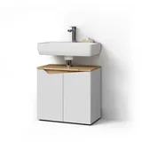 livinity Livinity® Waschbeckenunterschrank Weiß, 60 x 57.5 cm mit 2 Türen