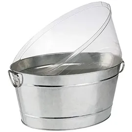 APS Getränkewanne -TIN-, 50 x 32 cm, H: 23 cm, Metall, verzinkt, mit Einsatz | 50x32x23cm