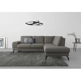 sit&more Ecksofa SIT & MORE "Cinturo L-Form", grau, B:260cm H:88cm T:226cm, Sofas, Ecksofa, inklusive Sitztiefenverstellung und Federkern, Sitzhöhe 45 cm