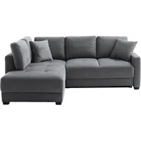Ecksofa MR. COUCH "Pierre, L-Form mit BoxSpring", novaclean senseo 1 anthrazit, B:235cm H:91cm T:186cm, 95% Polyester / 5% Nylon, Sofas, Ecksofa, Mit Boxpring-Taschenfederkern