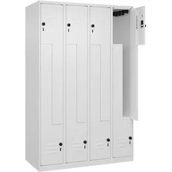 C+P Z-Spind Classic PLUS bodenstehend, 8 Abteile, HxBxT 185x120x50cm, Sicherheitsdrehriegel, Verkehrsweiß von PROREGAL