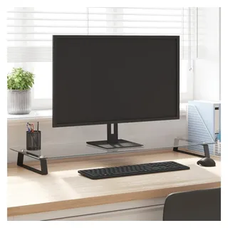vidaXL Monitorständer Schwarz 100x35x8 cm Hartglas und Metall