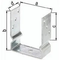 GAH Alberts Pfostenträger U-Form zum Aufschrauben 150 mm x 71 mm x 60 mm