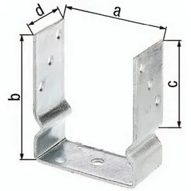 GAH Alberts Pfostenträger U-Form zum Aufschrauben 150 mm x 71 mm x 60 mm