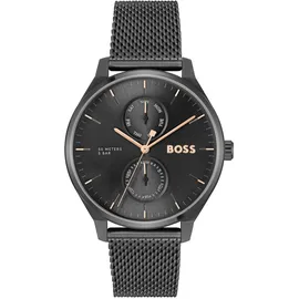 Boss Multi Zifferblatt Quarz Uhr für Herren Kollektion Tyler mit Schwarzes Edelstahl-Mesh-Gliederarmband - 1514105