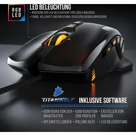Titanwolf Tastatur-, Maus- und Mauspad Spar Set, Mechanisches Keyboard, Mouse & Mousepad Gaming Bundle