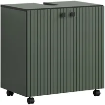 trendteam Waschbeckenunterschrank Grün Rillenoptik 1 Einlegeboden 60 x 64 cm Badezimmer
