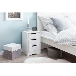 FineBuy Nachtkonsole Nachtkommode Nachtschrank Nachttisch Nachtkästchen 3 Schubladen