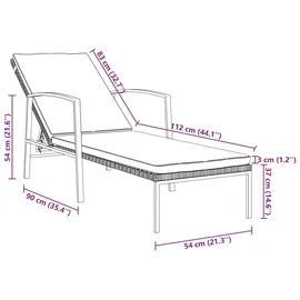 vidaXL Sonnenliege 117 x 56 x 34 cm Grau