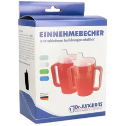 Einnehmebecher mit Griff +Deckel 4mm blau