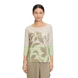 Betty Barclay 3/4-Arm-Shirt BETTY BARCLAY "Damen mit U-Boot-Ausschnitt", Damen, Gr. 36, grün (khaki, grün), Jersey, Obermaterial: 95% Viskose, 5% Elasthan, tailliert normal, U-Boot-Ausschnitt, Shirts 3/4-Arm-Shirt, Muster