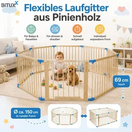 BITUXX Laufgitter Ø 150 cm aus Pinienholz MS-19445