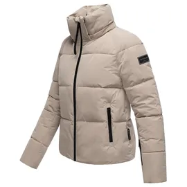 Navahoo Damen Winterjacke warme Steppjacke mit Abnehmbarer Kapuze Frostherz XIV Light Taupe Gr. XL - XL