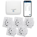 Homematic IP Set Beschattung mit Access Point, 5x Rollladenaktor für Markenschal