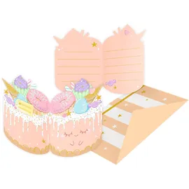 Amscan 9916950 - Einladungen und Umschläge aus Crazy Cake-Papier 8er-Pack