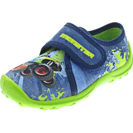 Fischer Markenschuh Klett-Hausschuh Blau 27