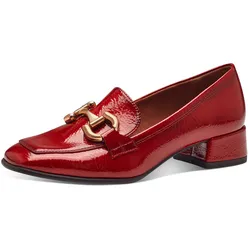 Slipper TAMARIS, Damen, Gr. 37, rot, Lacksynthetik, modisch, Schuhe, Blockabsatz, Pumps, Halbschuh, Schlupfschuh mit modischer Zierspange