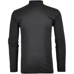 RAGMAN Herren Stehkragen-Pullover - Langarm Basic Stehkragen Regular, Single Jersey, einfarbig Schwarz M