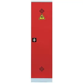 Lüllmann Umweltschrank 566244 feuerrot, lichtgrau 50,0 x 42,2 x 195,0 cm, aufgebaut, 1 St.