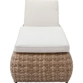 Dehner Tulum Gartenliege 195 x 94 x 60 cm Braun/Weiß