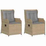 vidaXL Gartenbank 2 pcs 110 x 60 x 80 cm Beige