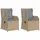 vidaXL Gartenbank 2 pcs 110 x 60 x 80 cm Beige