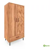 byoak Kleiderschrank, Kernbuche, Holz, Echtholz,Buche, 97x196x45 cm, Schlafzimmer, Kleiderschränke, Drehtürenschränke